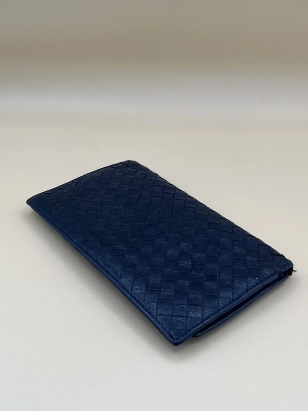 Bottega Veneta Black Intrecciato Woven Leather Long Bifold Wallet Originality